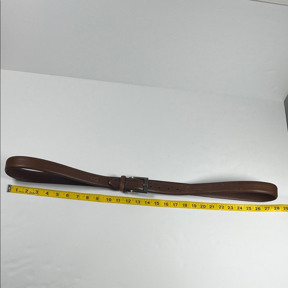 Florsheim Men's Brown Leather Belt with Silver Buckle. Sz 56 - Picture 9 of 10